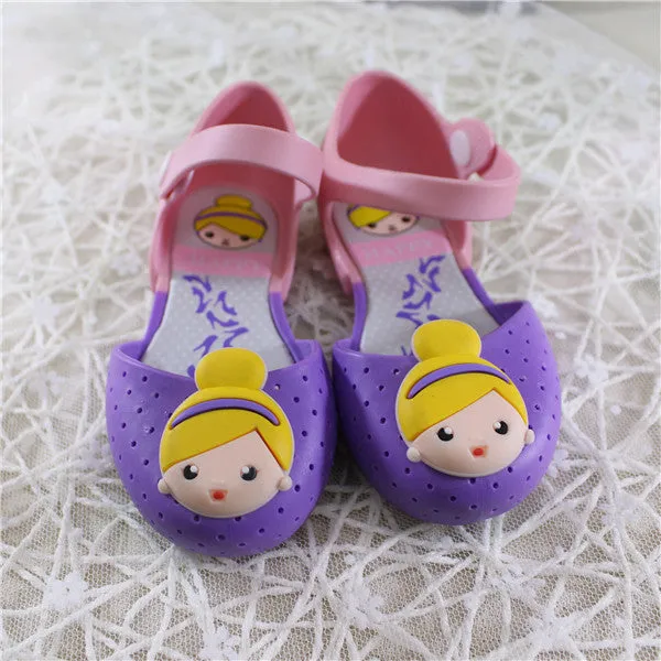 14-16.5cm Gilrs Sandals Jelly Princess Summer Children'S Shoes Jelly Crystal Shoes breathable Cartoon Sandals Crystal Shoes