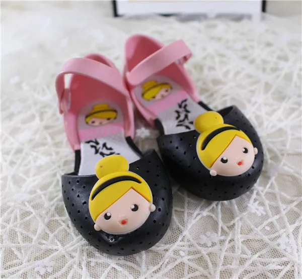 14-16.5cm Gilrs Sandals Jelly Princess Summer Children'S Shoes Jelly Crystal Shoes breathable Cartoon Sandals Crystal Shoes