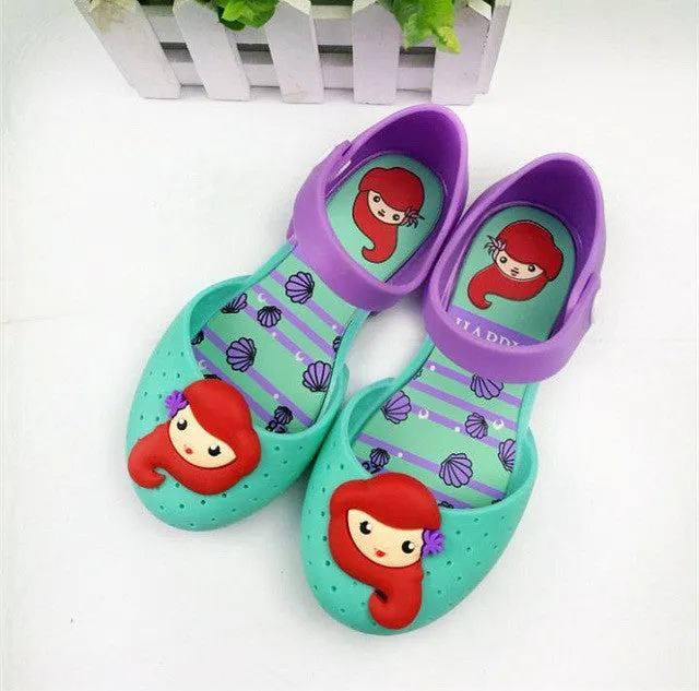 14-16.5cm Gilrs Sandals Jelly Princess Summer Children'S Shoes Jelly Crystal Shoes breathable Cartoon Sandals Crystal Shoes