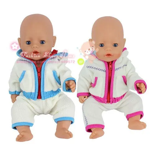 2color choose  leisure  sport clothes Wear fit 43cm Baby Born zapf,  Children best  Birthday Gift(only sell clothes)