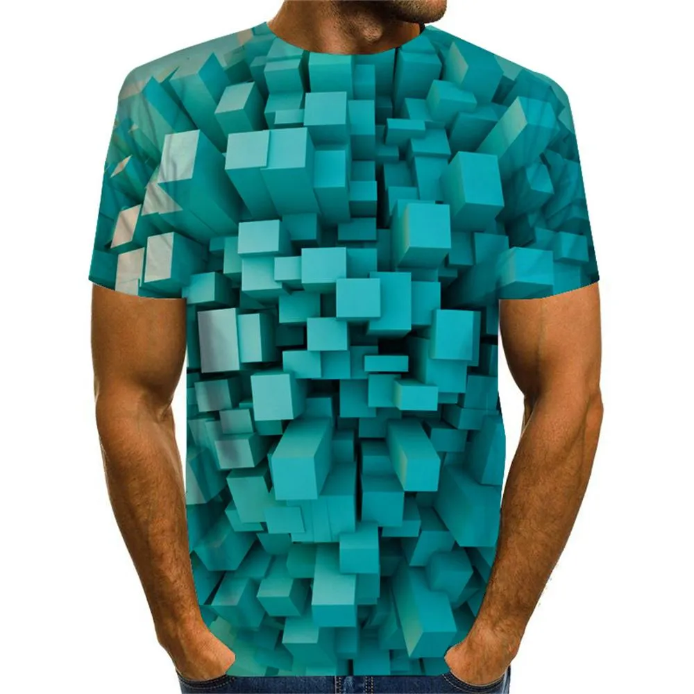 3D Graphic Short Sleeve Shirts Graphic Space