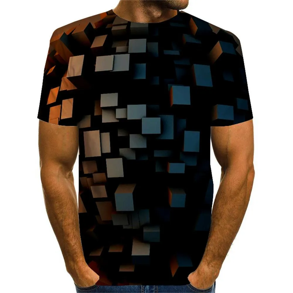 3D Graphic Short Sleeve Shirts Graphic Space