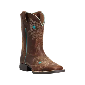 Ariat Kids Bright Eyes II Western Box Brown Square Toe Boot