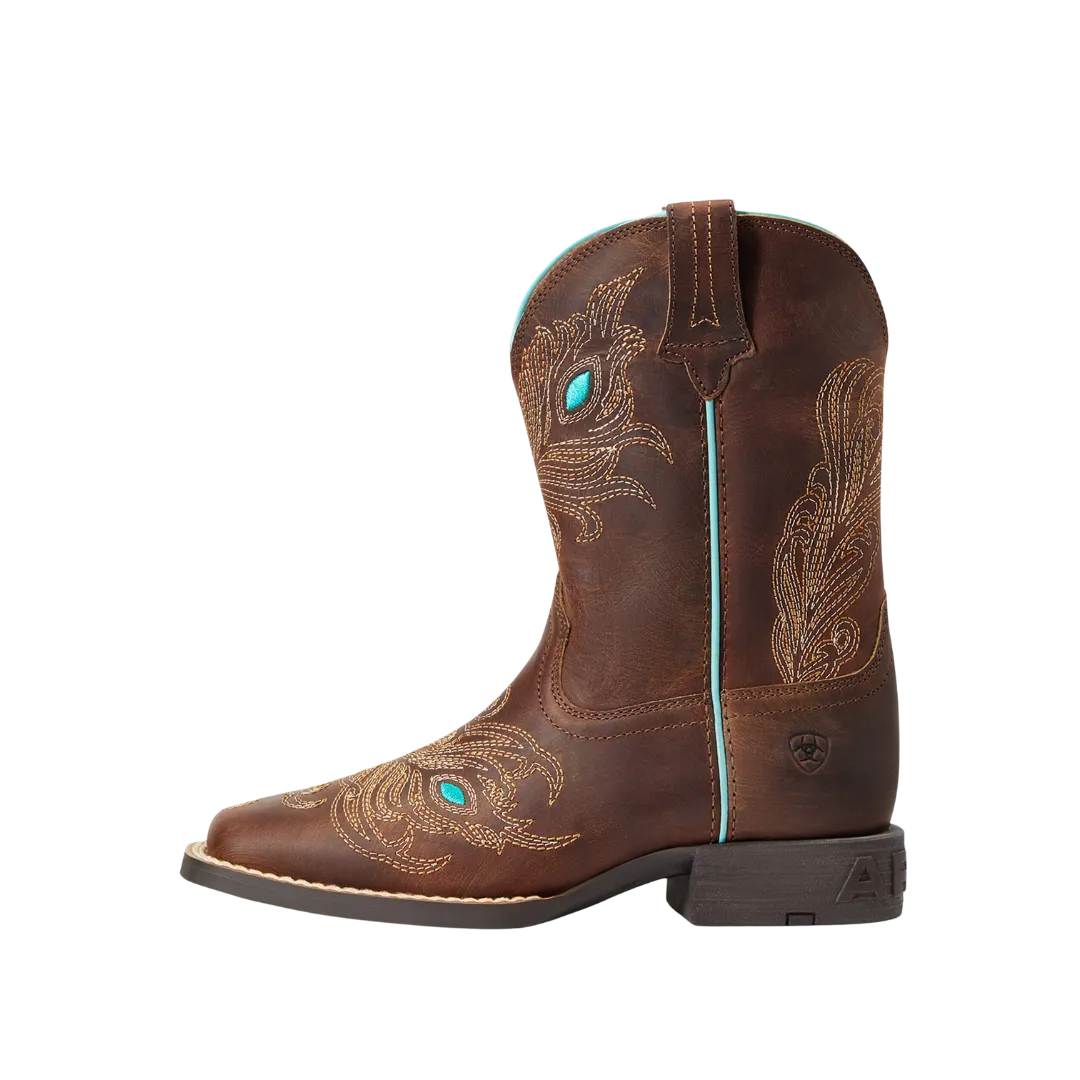 Ariat Kids Bright Eyes II Western Box Brown Square Toe Boot