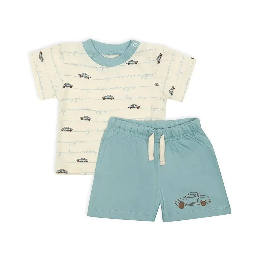 Baby Boy T-shirt & Short with Crazy Car Print