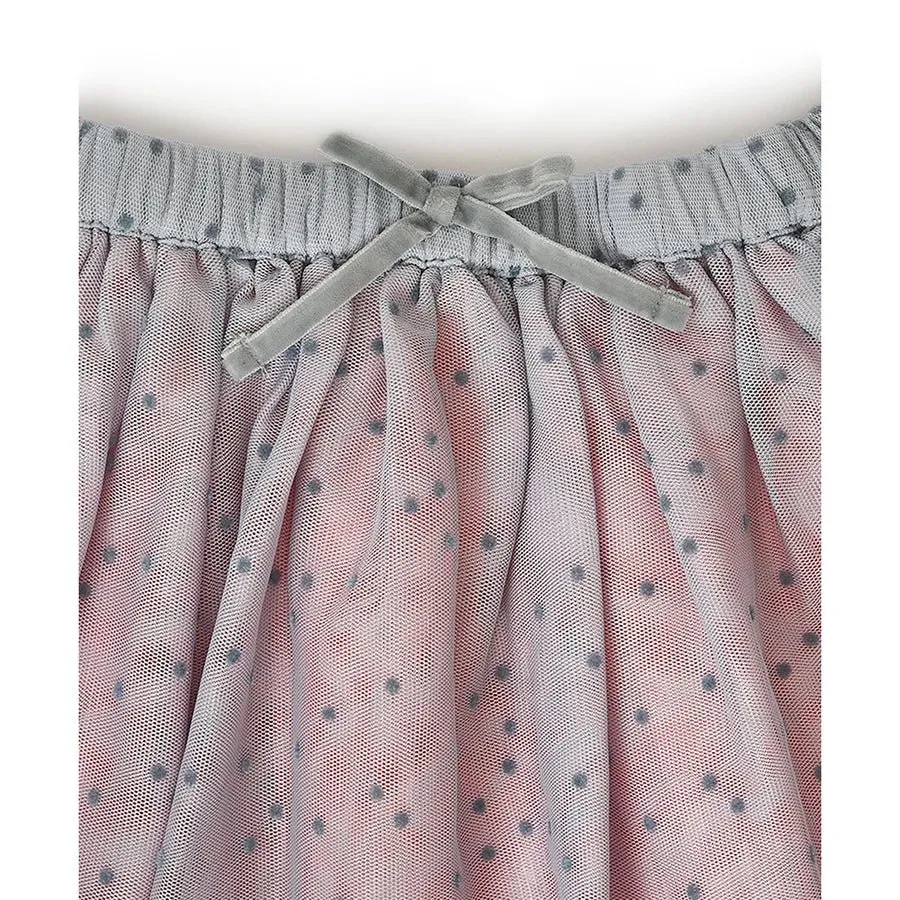 Baby Girl Tulle Tutu Skirt Grey & Peach