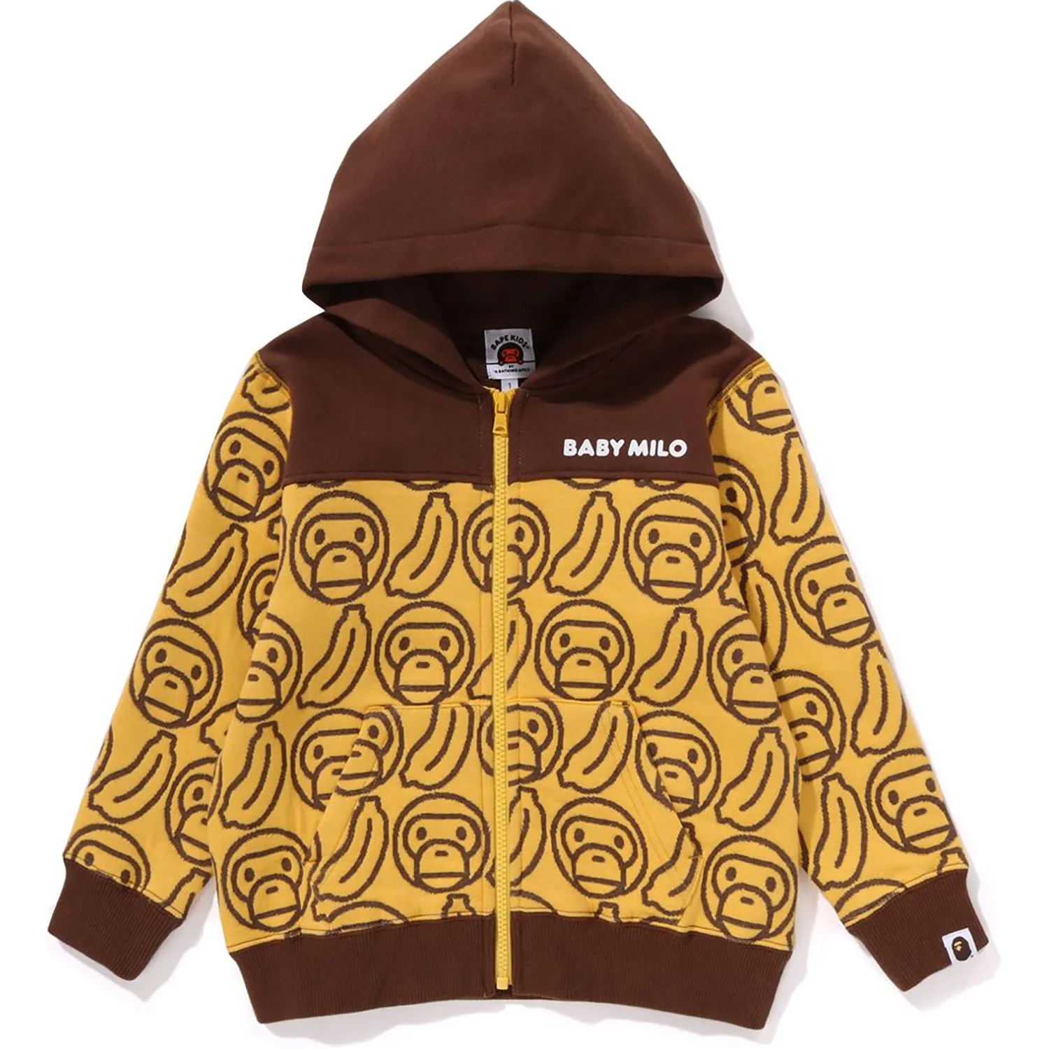 BANANA MILO KNIT JACQUARD ZIP HOODIE KIDS