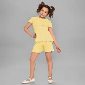 Bloom Top & Shorts Yellow Slumber Set