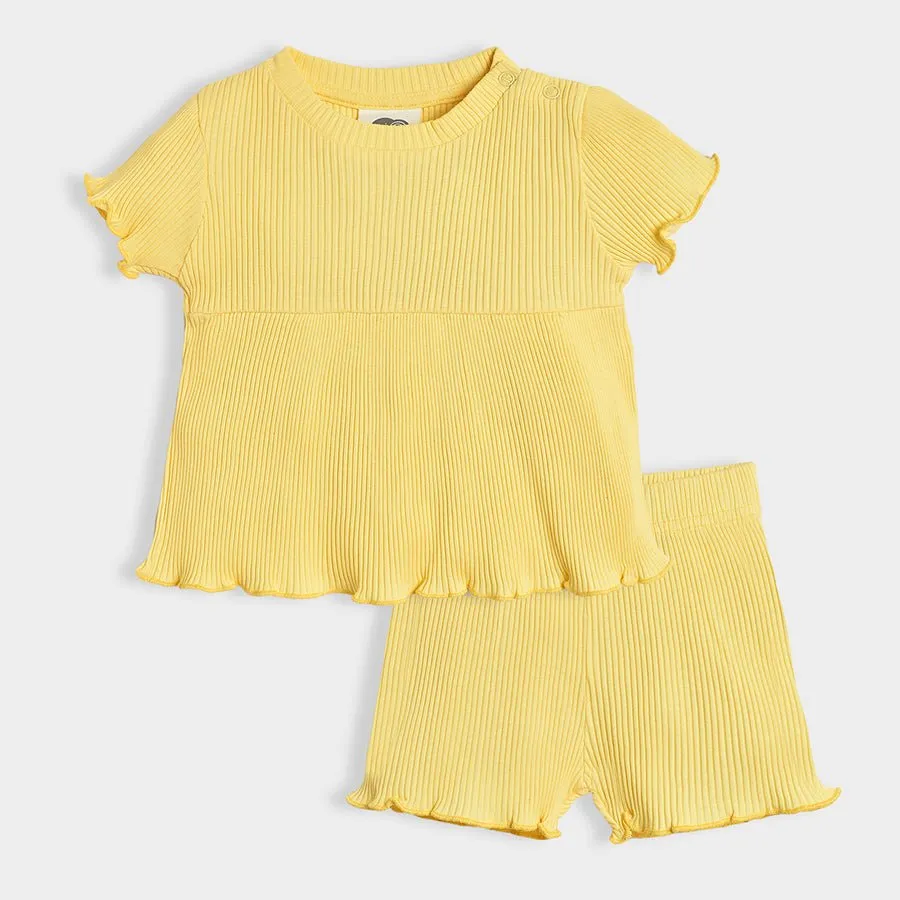 Bloom Top & Shorts Yellow Slumber Set