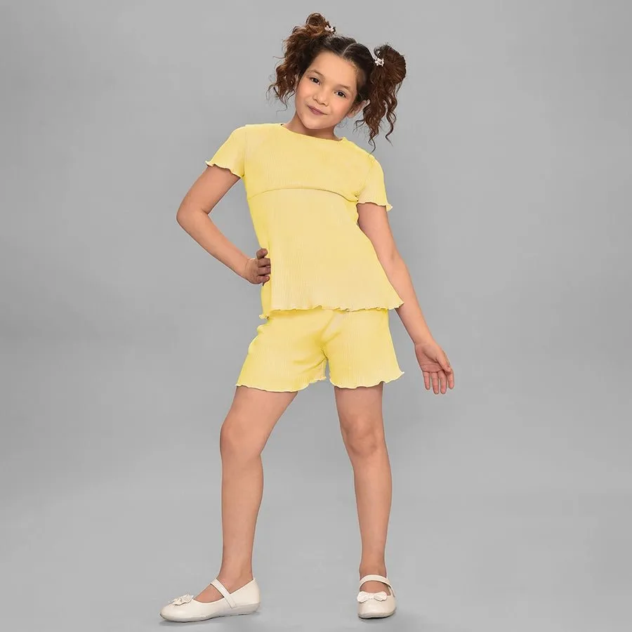 Bloom Top & Shorts Yellow Slumber Set