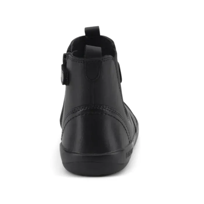 Bobux Kid  Black School Leather Boot Jodphur Black Sole Shoes