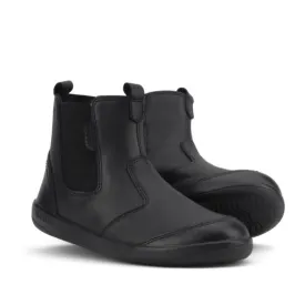 Bobux Kid  Black School Leather Boot Jodphur Black Sole Shoes