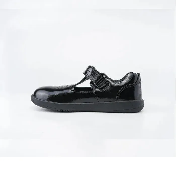 Bobux Kid  Black School Patent Leather Shoe Brave T-Bar