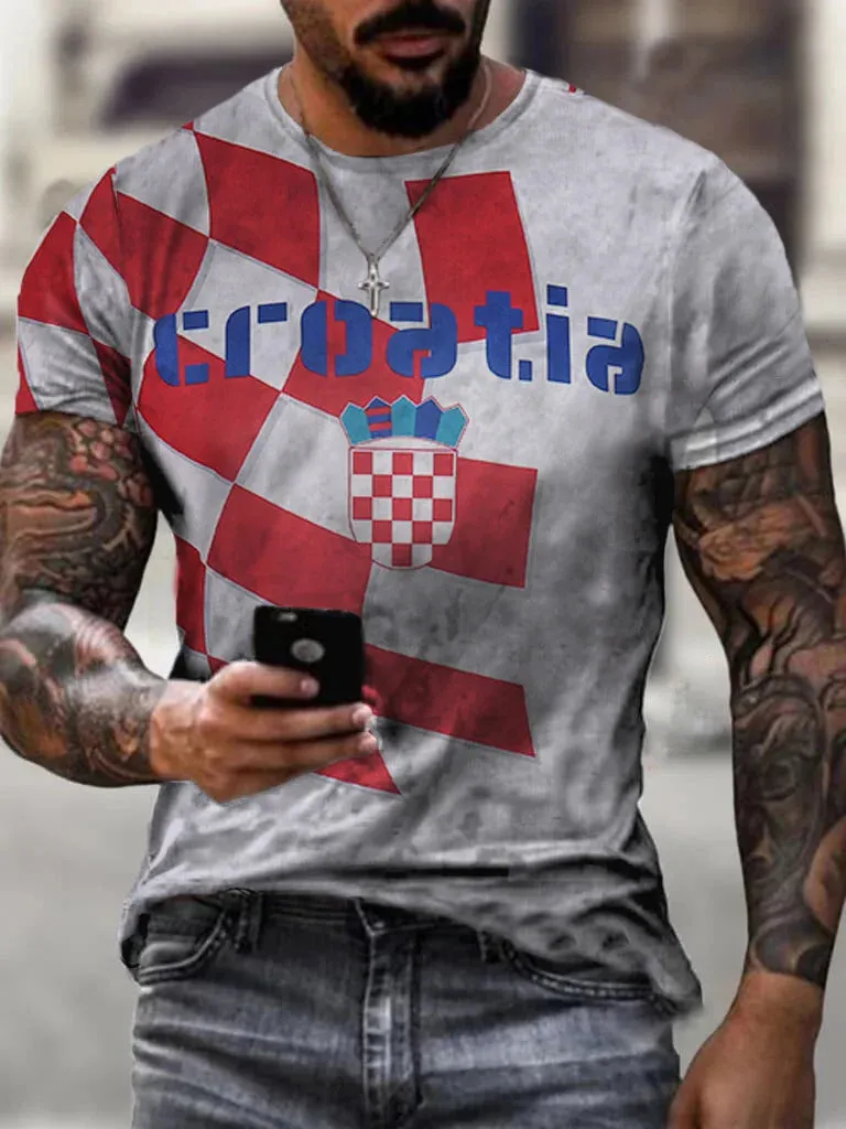 Croatia Sports Football Printed T-Shirt