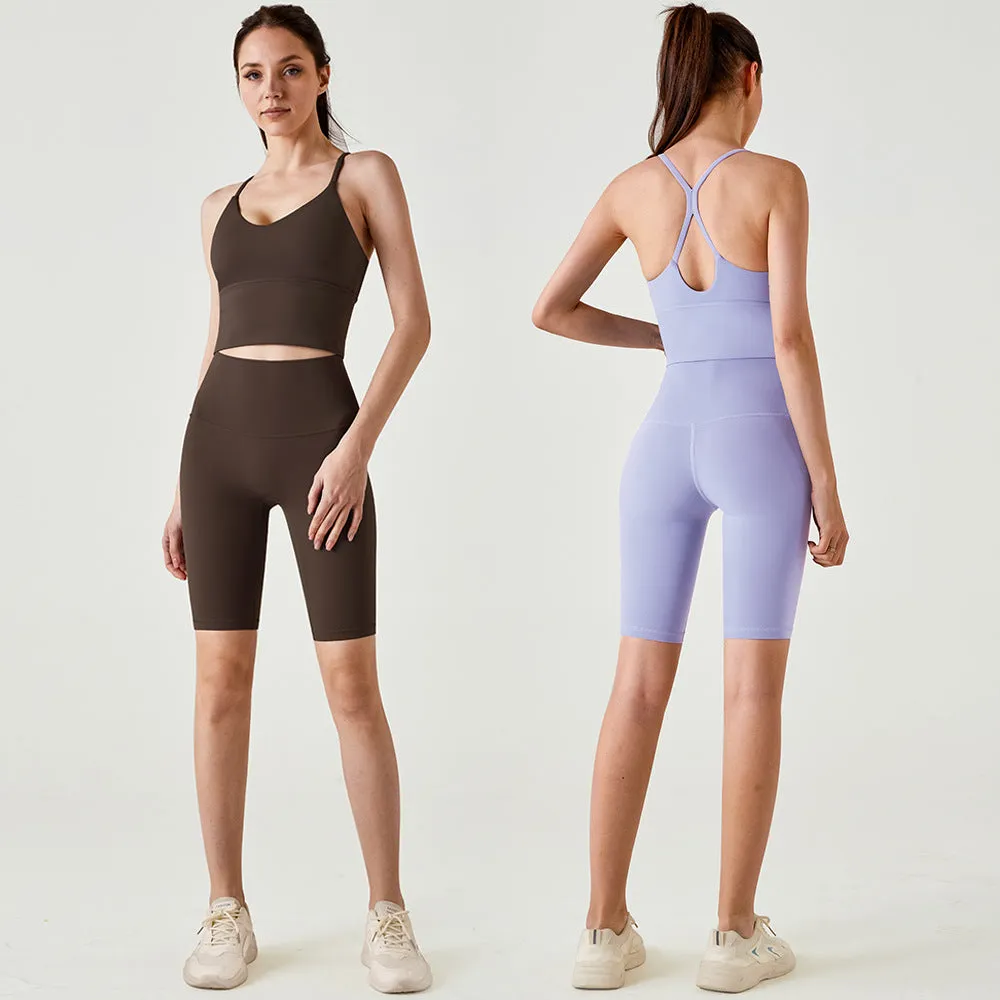 Cycling Yoga Pants Women's Summer Quick dry Hip Lift Fitness Pants High-waisted Breathable Yoga Five Point Sports Shorts