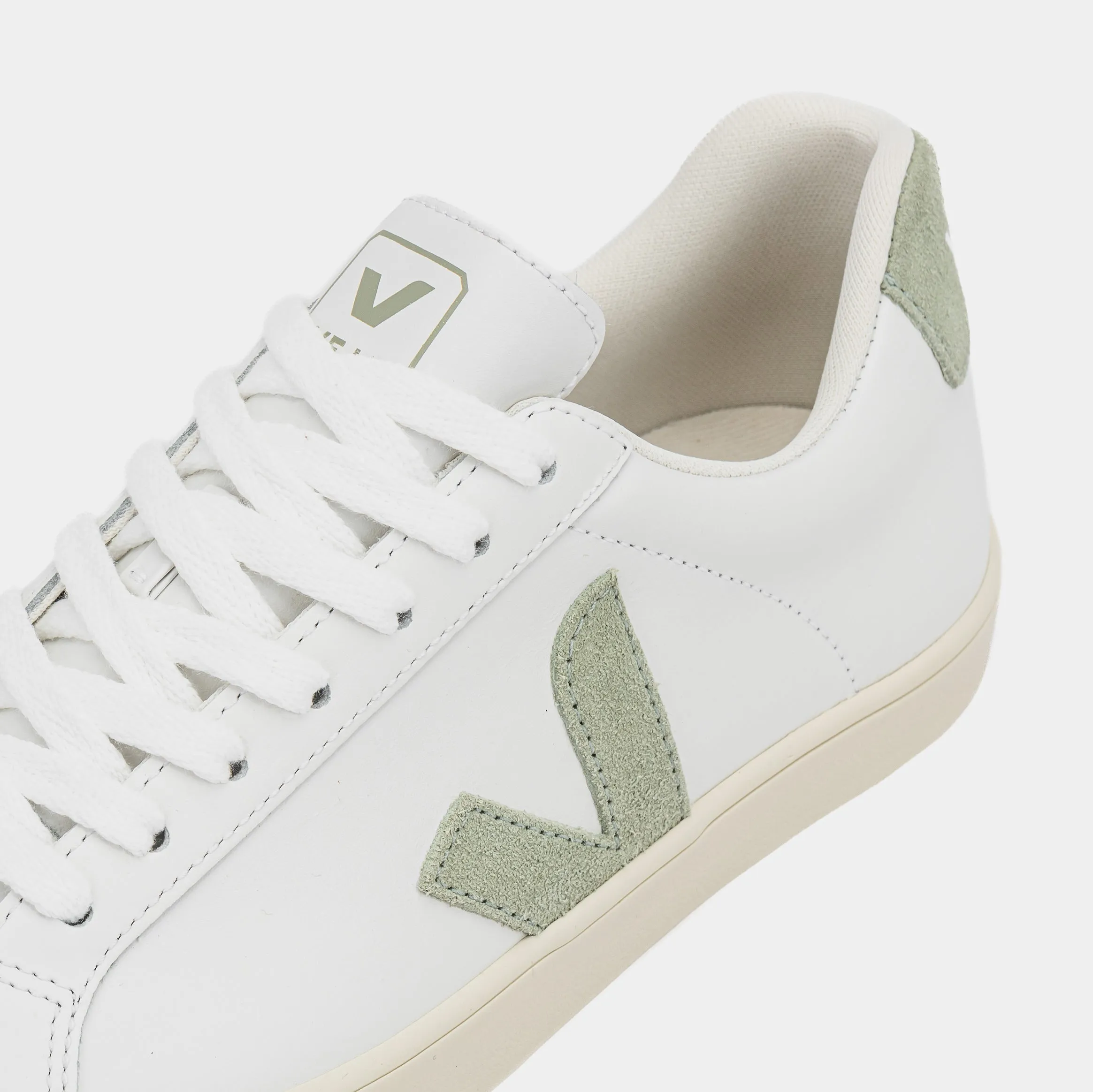 Esplar Leather Womens Lifestyle Shoes (White/Green)