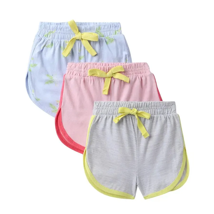 Floral Bird Print Baby Girl Shorts (Pack of 3)