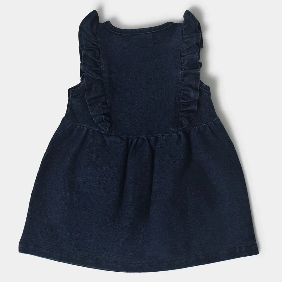 Girls Frill Denim Dress