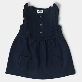 Girls Frill Denim Dress