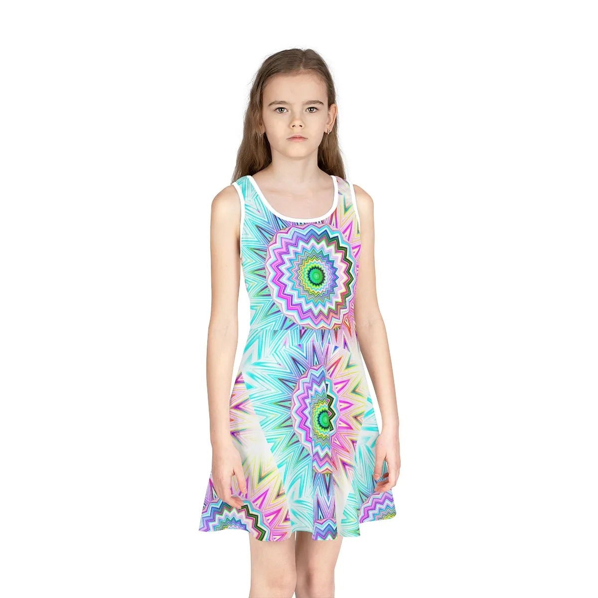 Girls' Sleeveless Sundress (AOP) SUNBURST DELIGHT