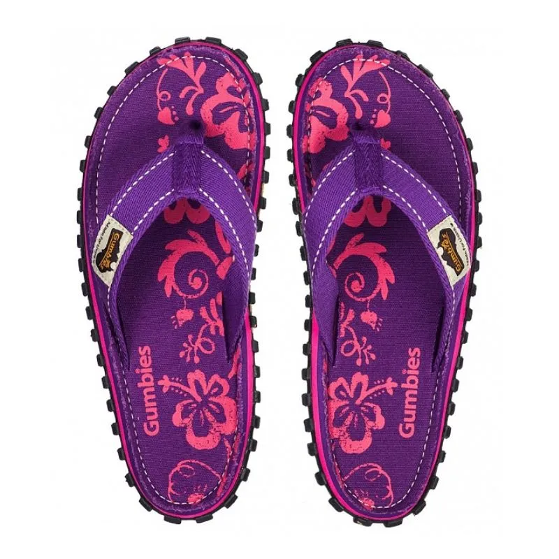 Gumbies Islander Purple Hibiscus Women's Flipflops