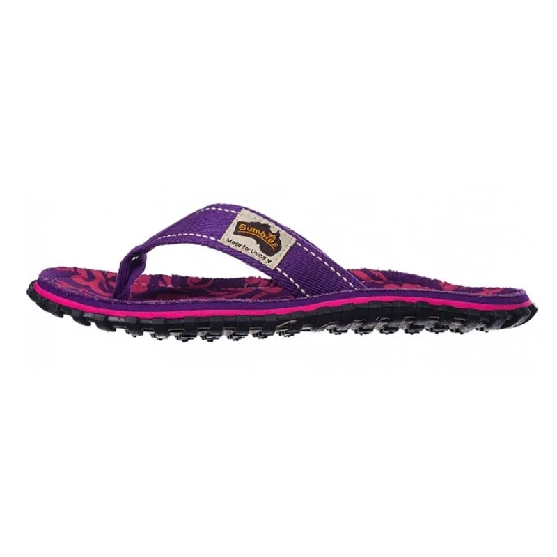 Gumbies Islander Purple Hibiscus Women's Flipflops