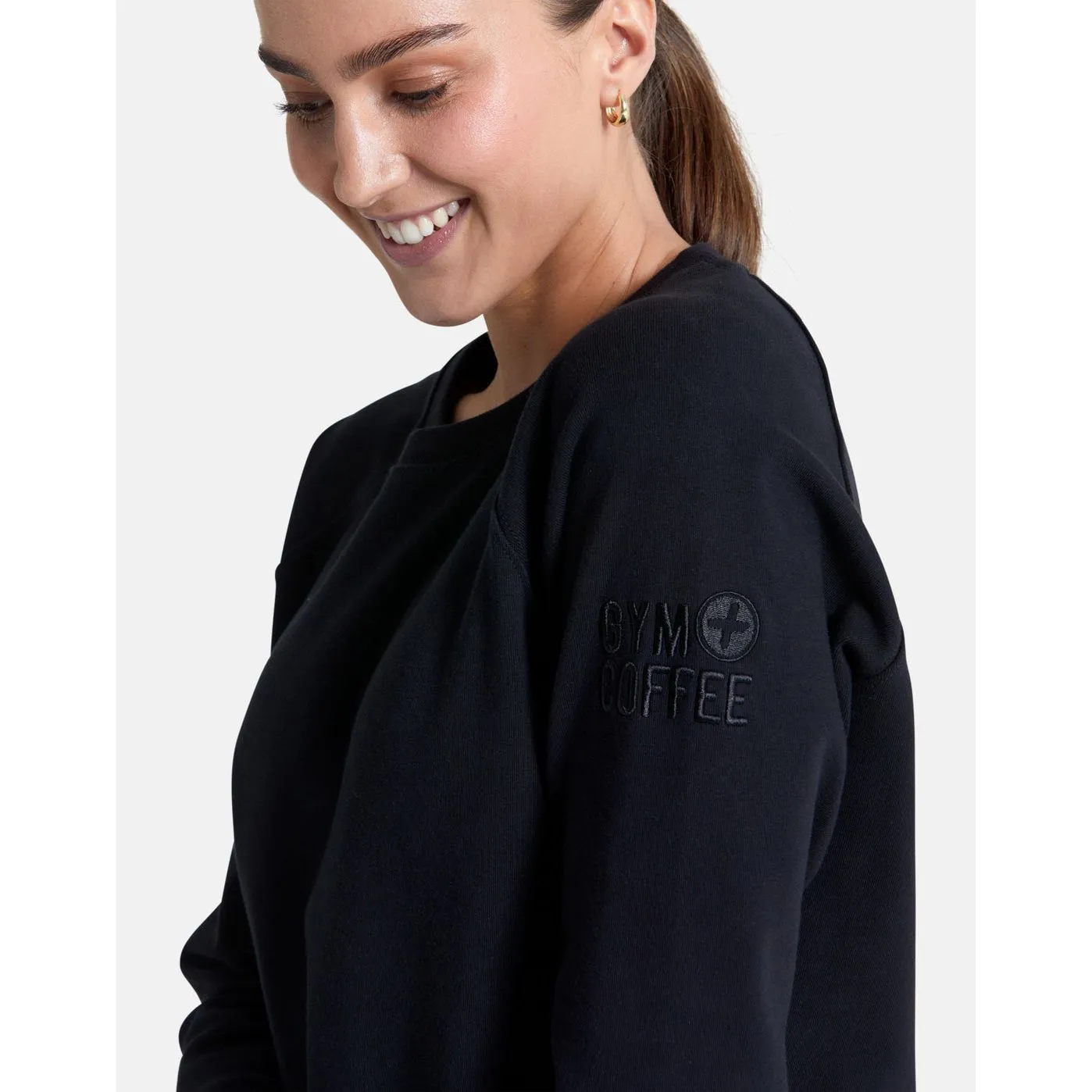 Gym Coffee Womens Essential Crew Jumper Black