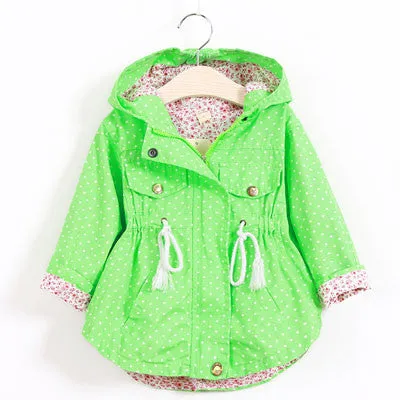 Hot Fashion Children's Jacket Girls Outwear Casual Hooded Coats Girls Jackets School 2-8Y Baby Kids Trench Spring Autumn SC410