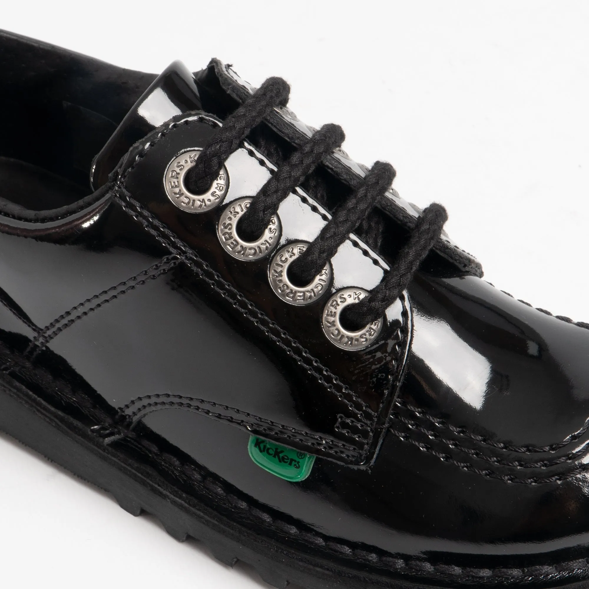 KICK LO Kids Patent Leather Shoes Black