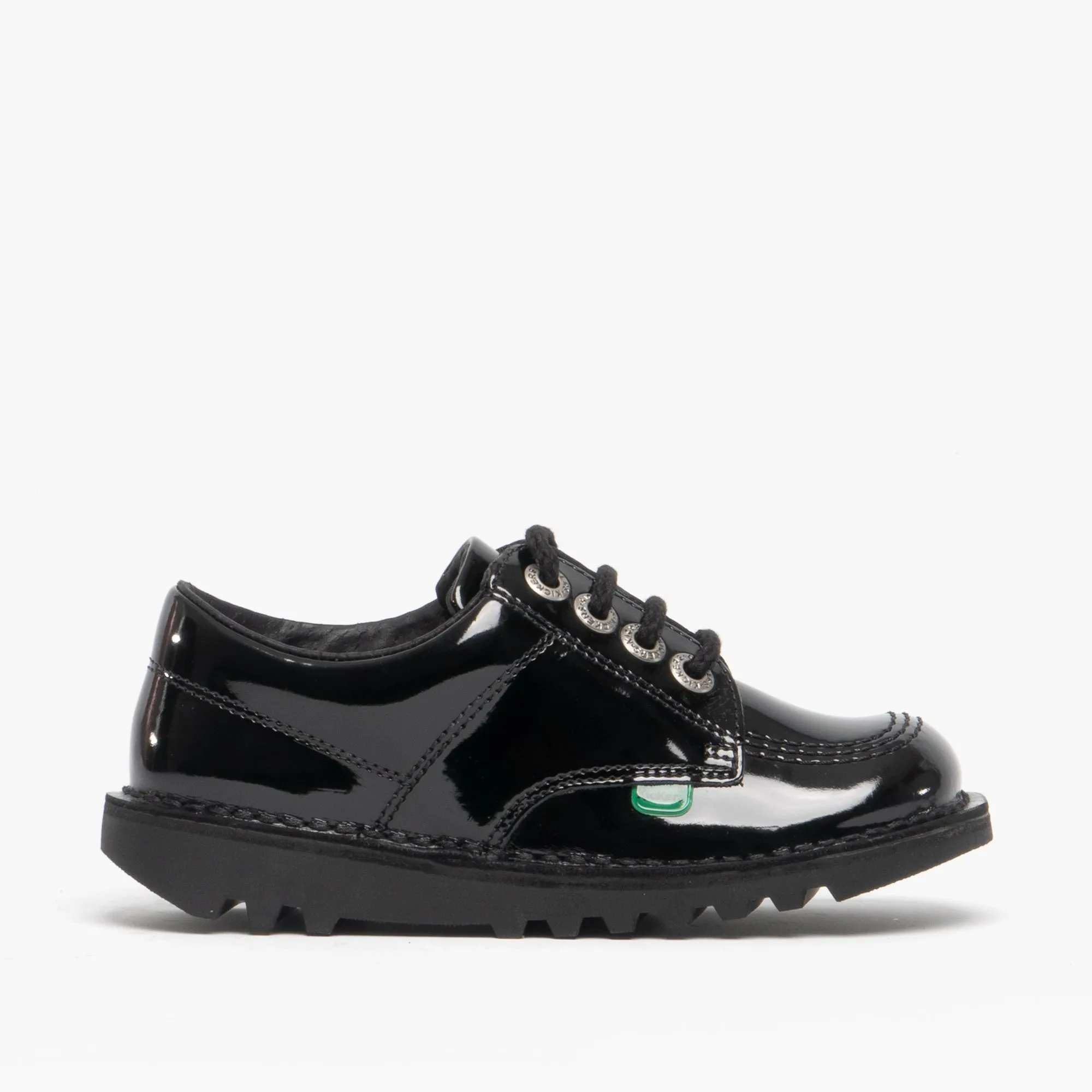 KICK LO Kids Patent Leather Shoes Black