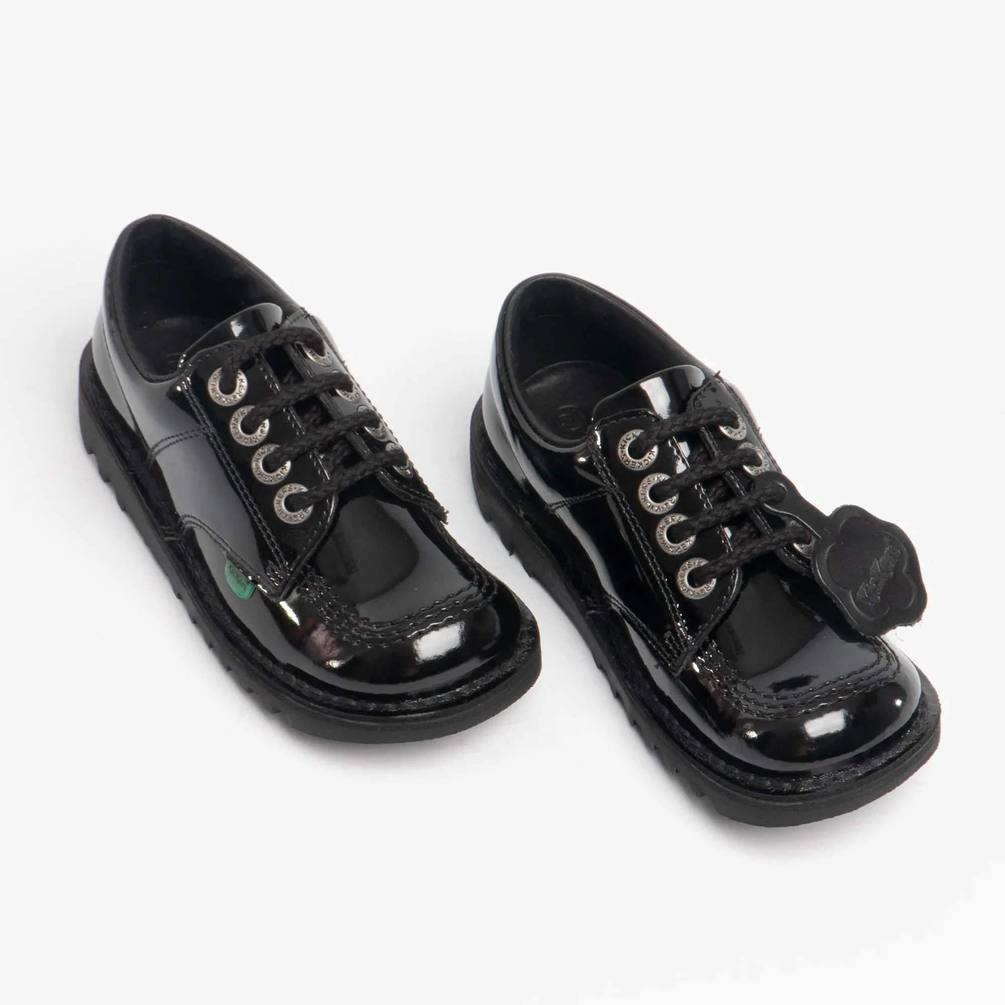 KICK LO Kids Patent Leather Shoes Black