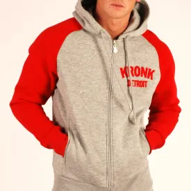 KRONK Detroit Zip Hoodie Regular Fit Sports Grey