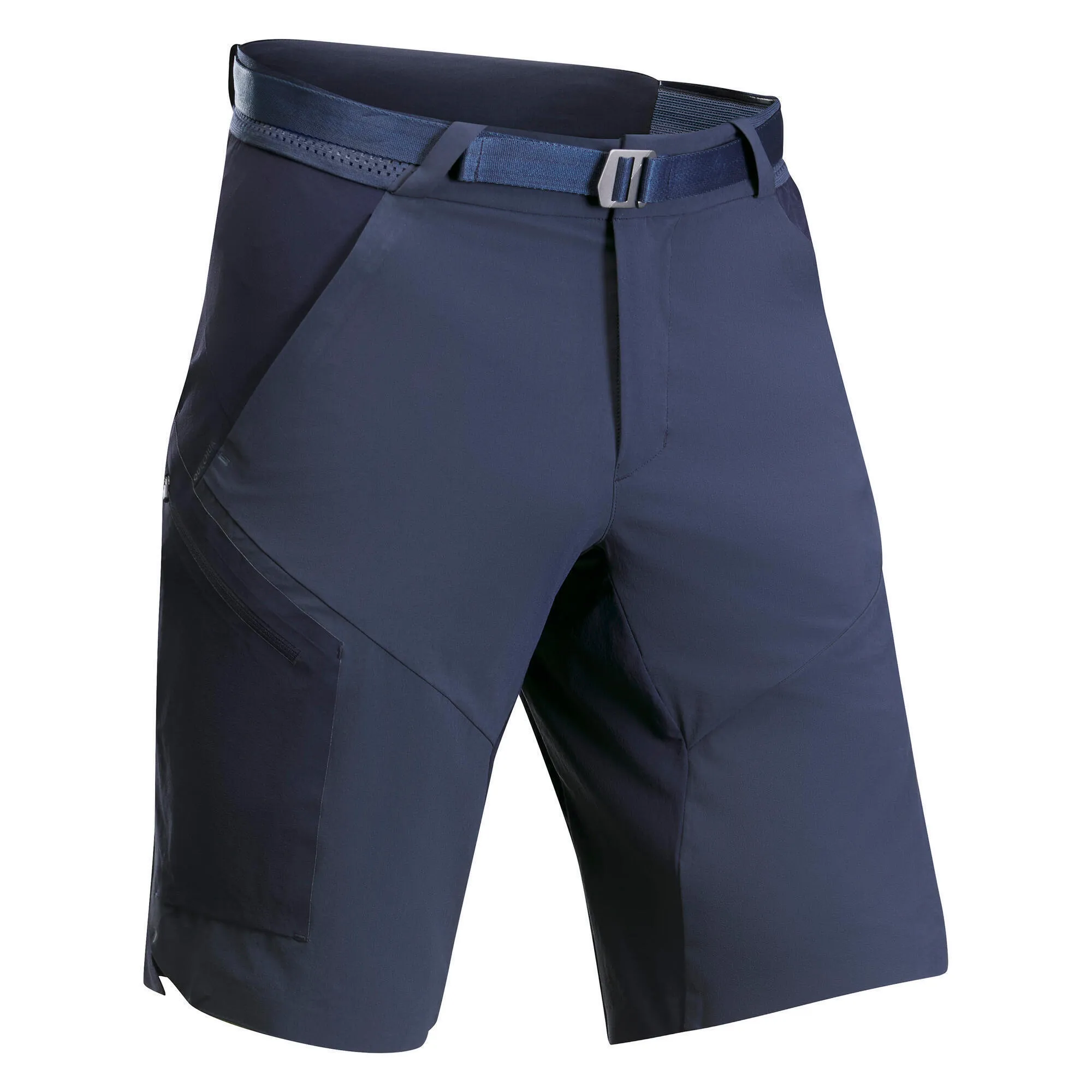 Long men's hiking shorts Quechua MH500, dark blue