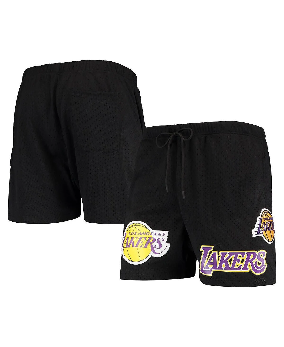 Los Angeles Lakers Capsule Pro Standard Men's Black Mesh Shorts, Black