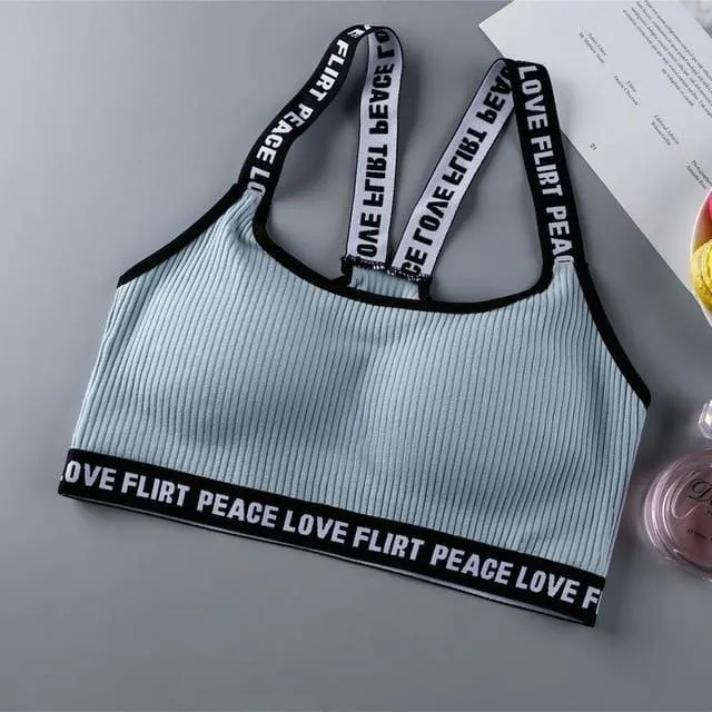 Love Flirt Peace Push-Up Sports Bra