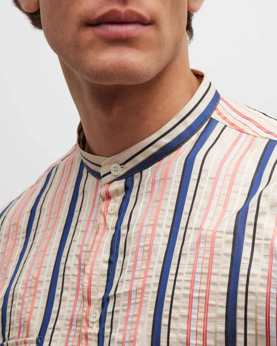 Men's Bally Multi-Stripe Silk Sports Shirt