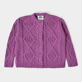 Misty Chunky Knitted Cardigan Purple