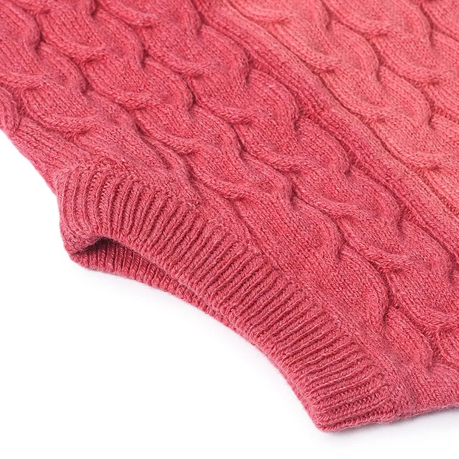 Misty Rose Sleeveless Knitted Sweater for Kids