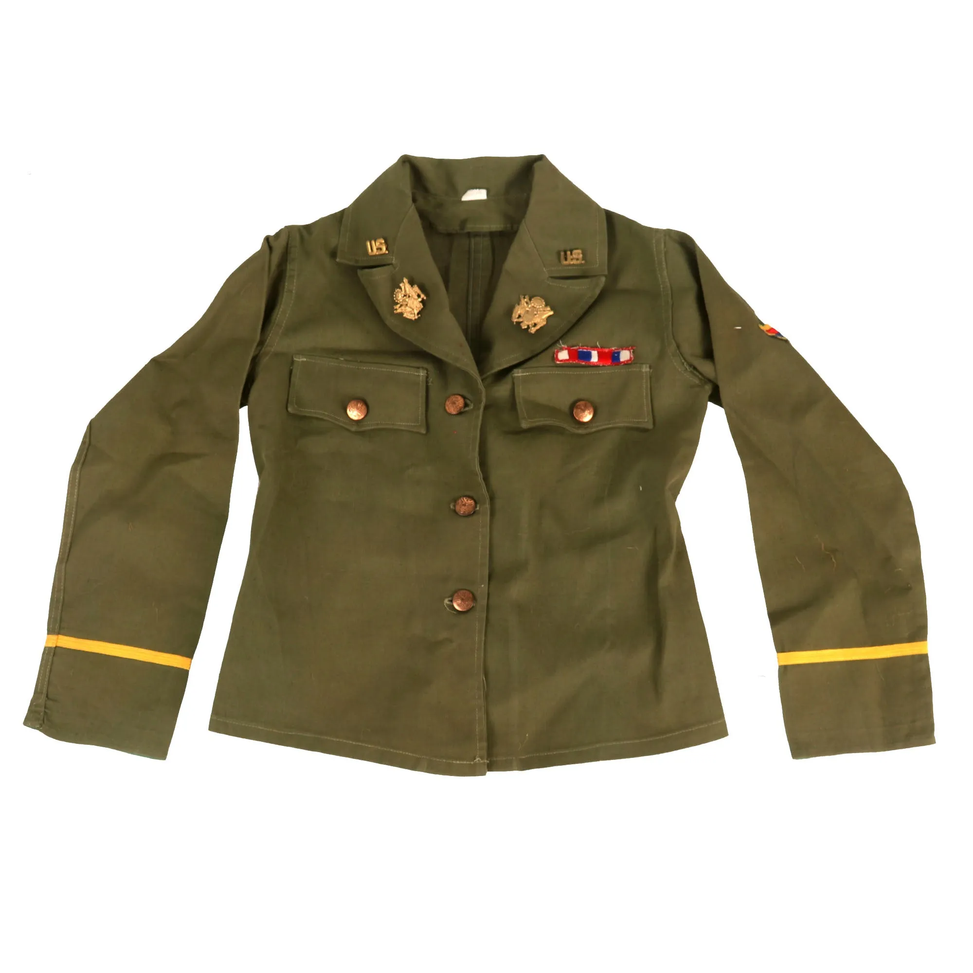 Original U.S. WWII Era Women’s Army Corps “WAC Jr” Children’s Class-A Uniform Set With Skirt and Shoes - Formerly Part of the A.A.F. Tank Museum