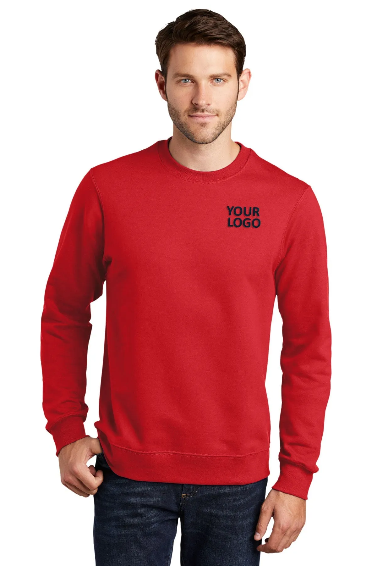 Port & Company Fan Favorite Fleece Branded Sweatshirts, Bright Red