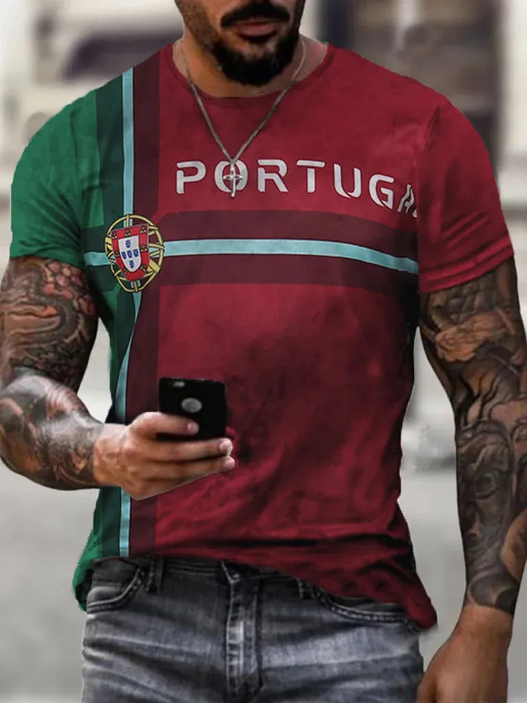 Portugal Sports Football Printed T-Shirt