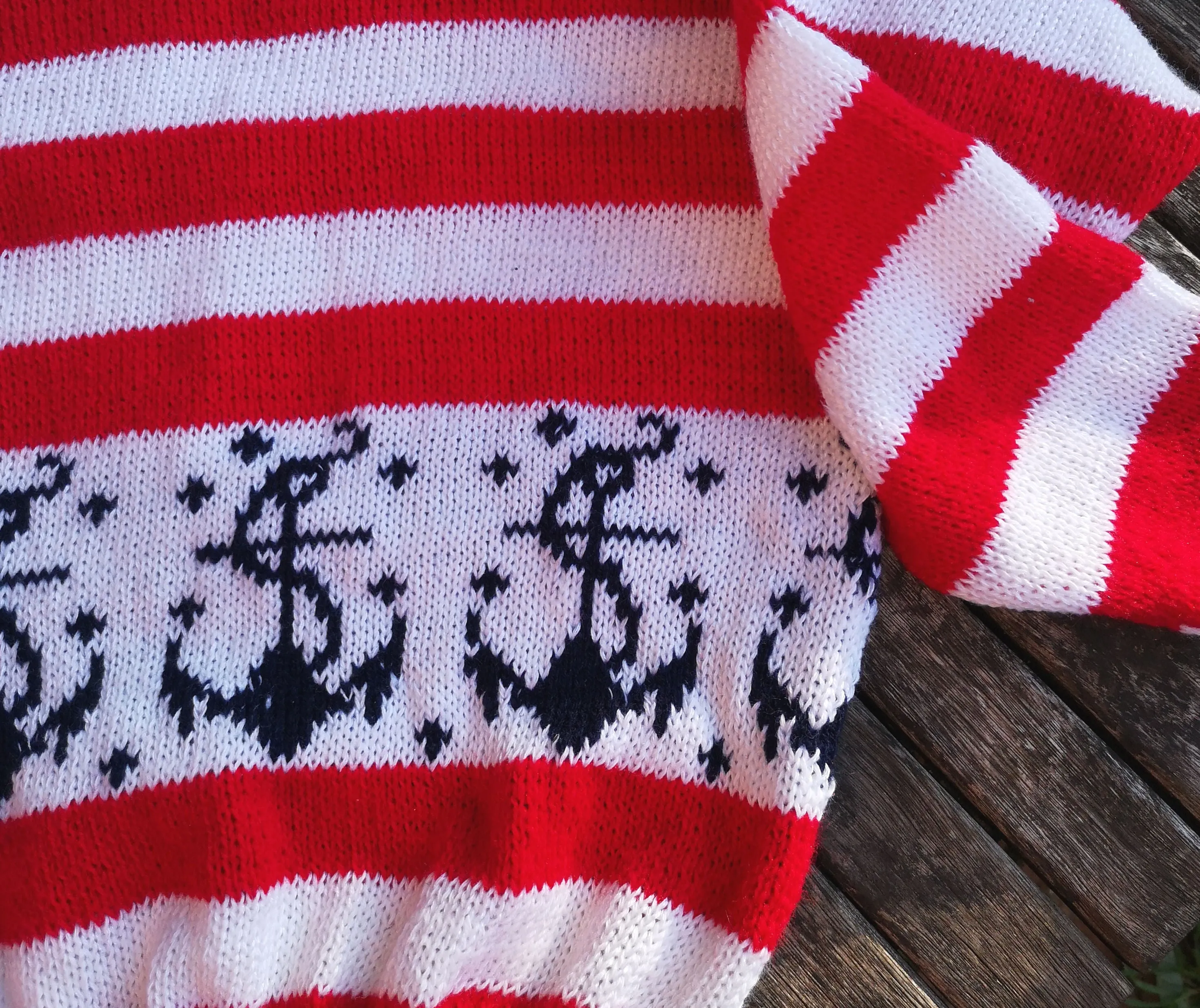 "Saylor" Nautical themed, unisex jumper sized 26-28 inches, ages 7-9