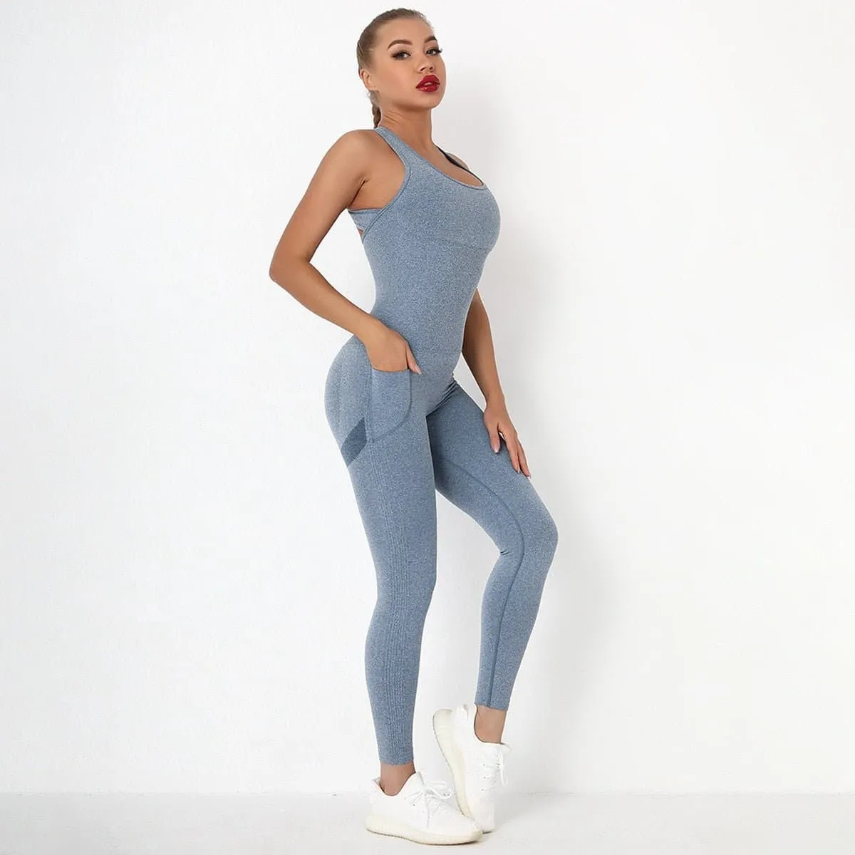 Seamless Yoga Sporty Jumpsuit for Women - Quick-Dry & Flexible