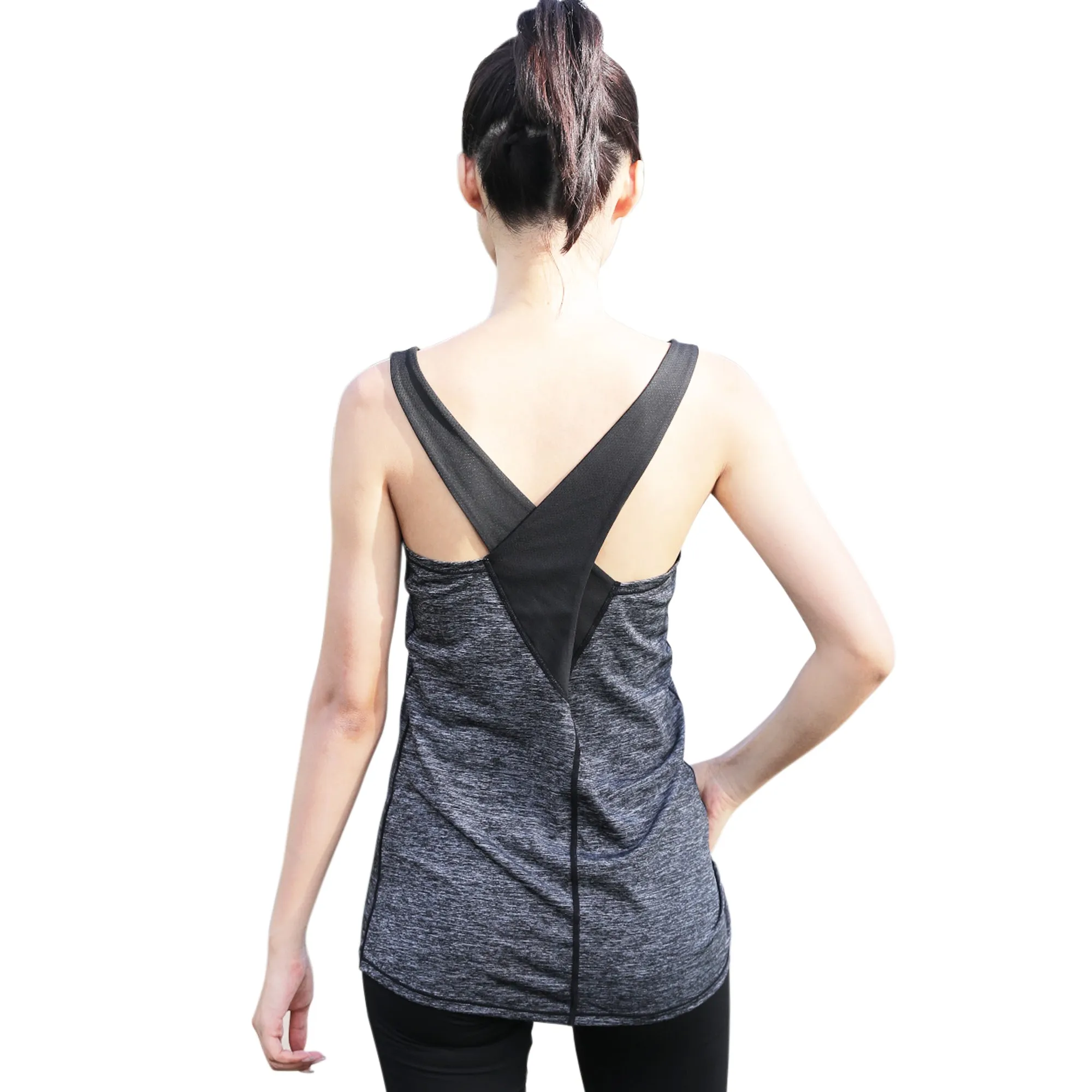 Sidiou Group Anniou Quick Dry Sun Protection Tank Top Women Sports Vest Casual Fitness Workout Training Sleeveless Yoga Vest