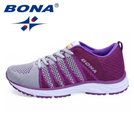 Women's Breathable Mesh Running Shoes - Lightweight and Stable for Marathon Distance - Bona 33631