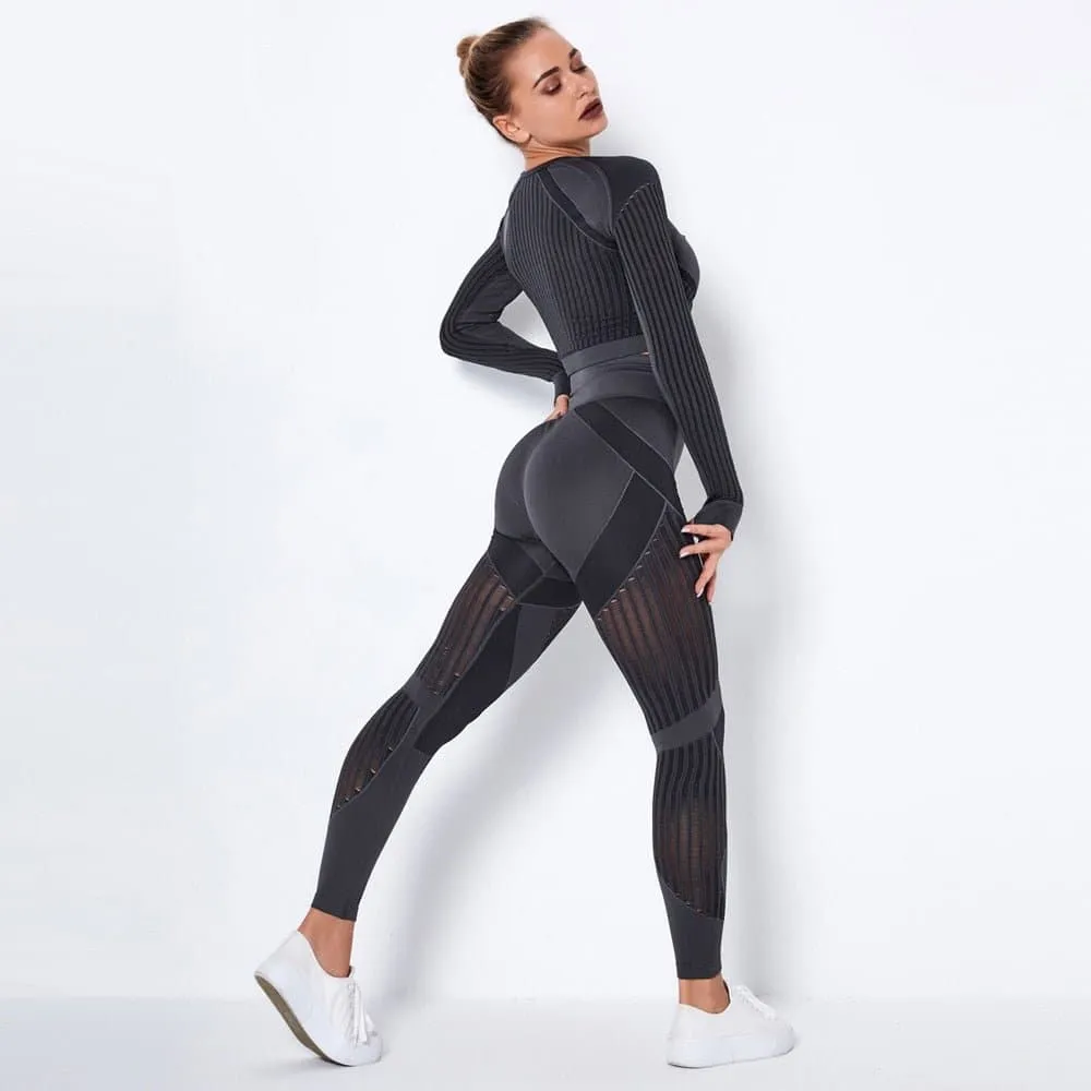 Women's Mesh Yoga Set - Breathable Sports Outfit for Maximum Comfort