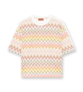 Zig-zag Print T-shirt Multi